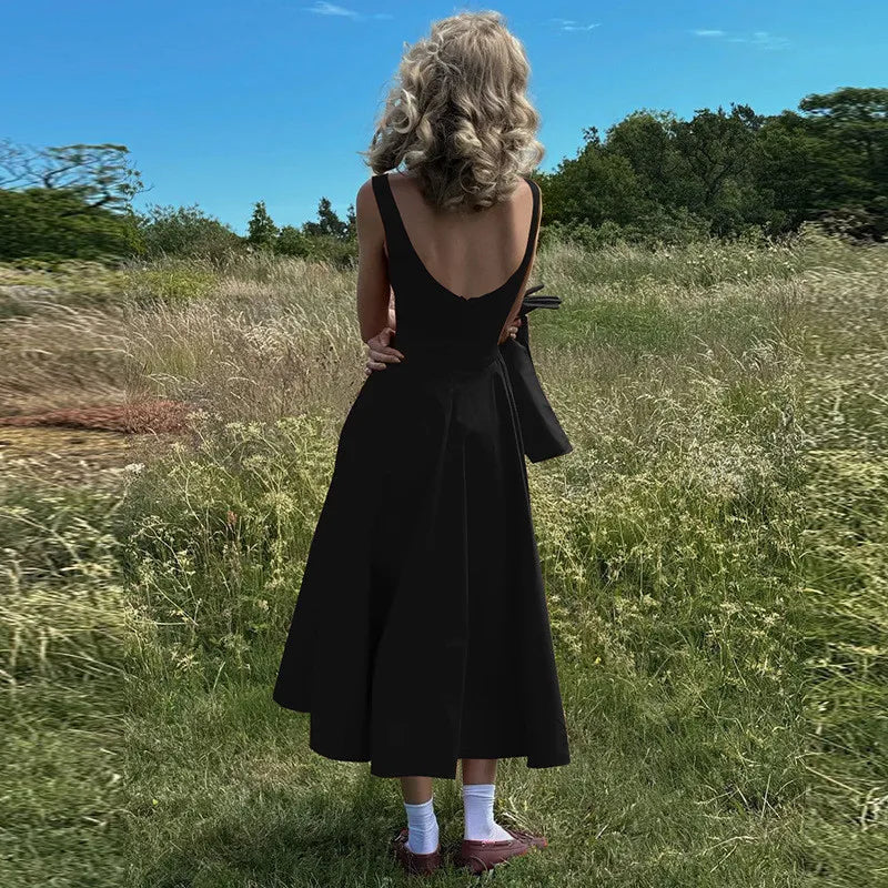 שמלת מידי גב פתוח בגזרת A - היידי