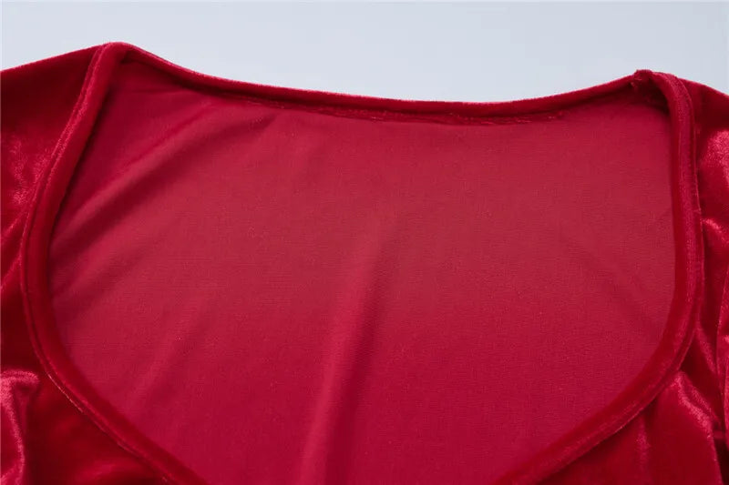 שמלת מקסי קטיפה צמודה - AMOR