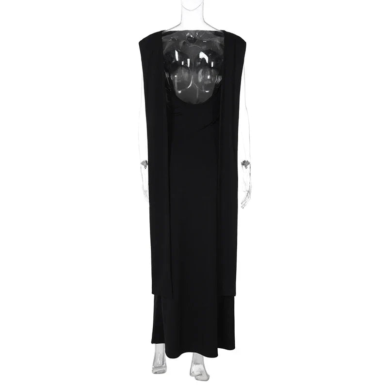 שמלת ערב מקסי אלגנטית גב פתוח בעיטור שובלים - עטרת