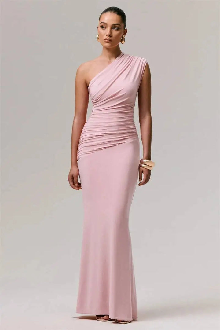 Elegant one-shoulder maxi dress - Jeska