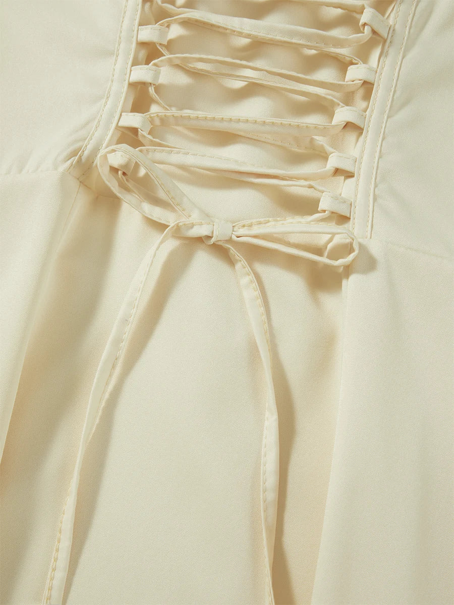 שמלת מידי קיצית בעיצוב כפרי בעיטור שסע - אלדורי