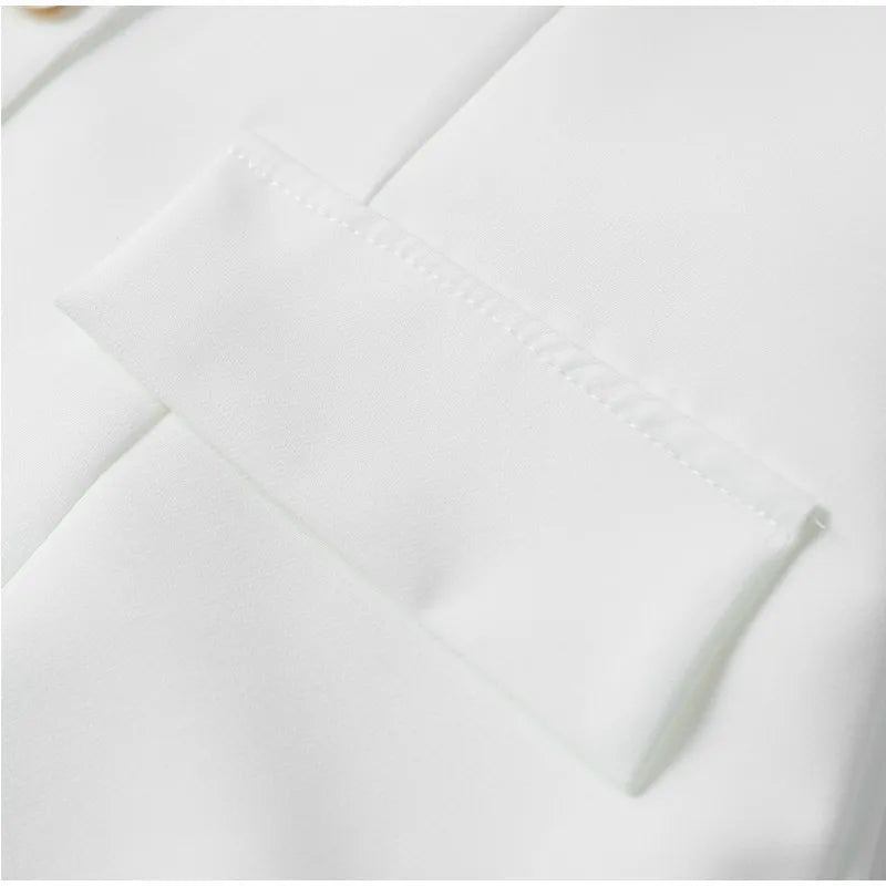 סט שני חלקים אלגנטי חצאית מיני ווסט כפתורים - ולנטינה