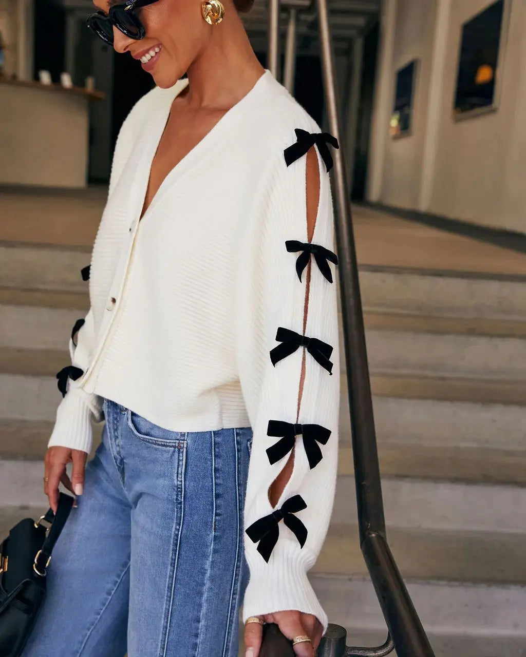 קרדיגן בעיטור פפיונים - נארה