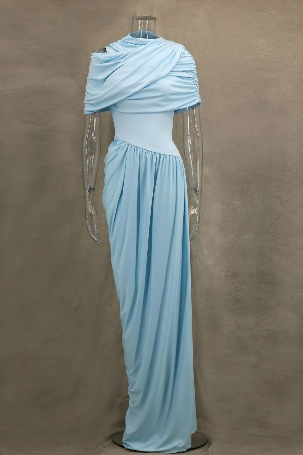 שמלת מקסי יוקרתית בעיצוב קיפולים - אמנדה