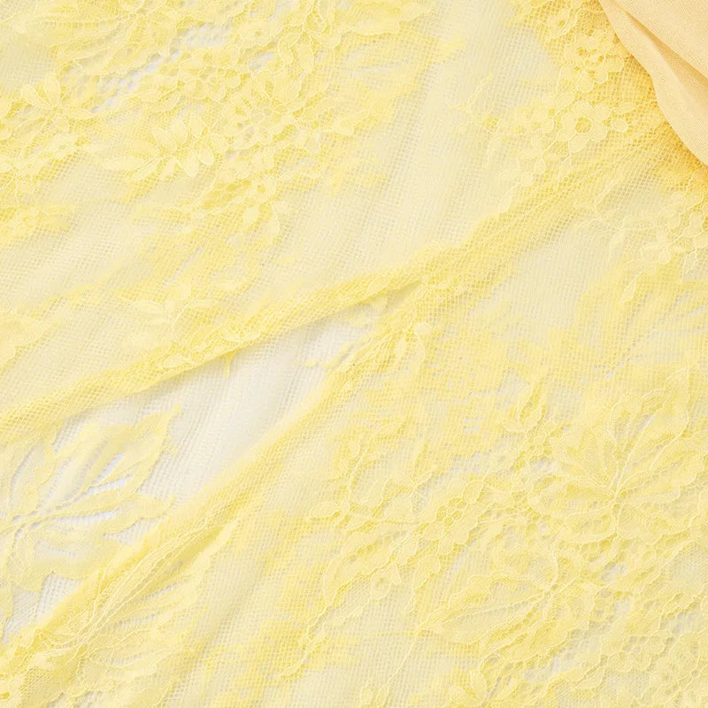 שמלת מקסי כיווצים בעיצוב תחרה - אמריז'ה