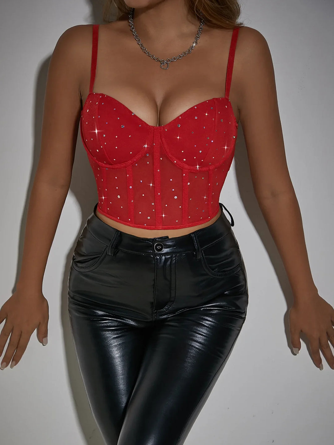 Top decorated with sparkling rhinestones - Phoenix