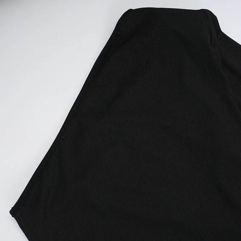 שמלת מידי סרוגה שרוול אחד בעיטור קשירת מעטפת - תהילה