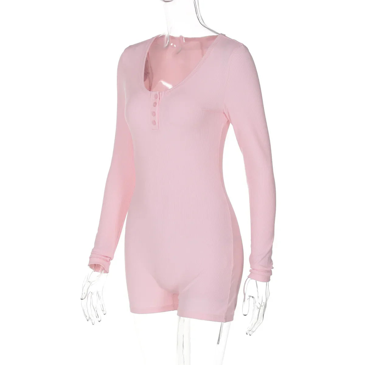 אוברול חלק אחד סרוג בעיטור כפתורים - Lauren