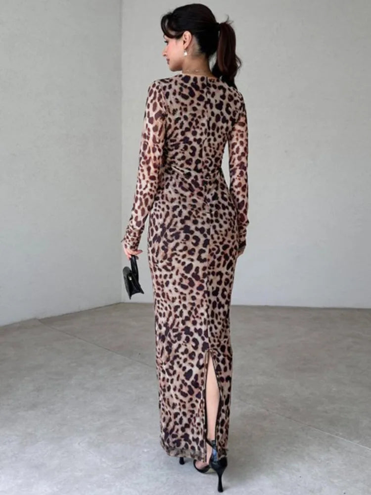 שמלת מקסי שיפון מנומרת - טנזניה