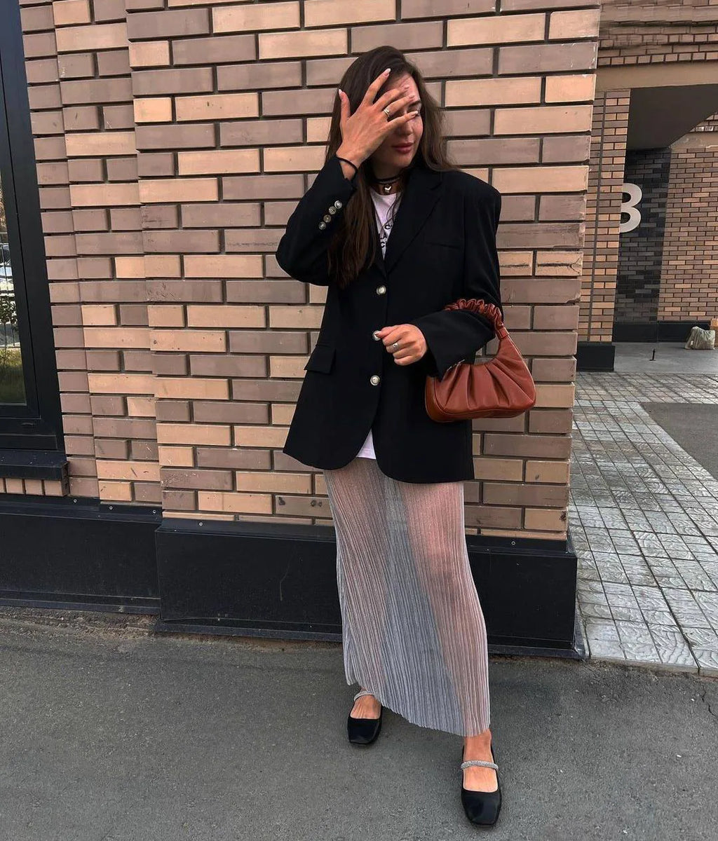 חצאית מקסי שקופה - הודא