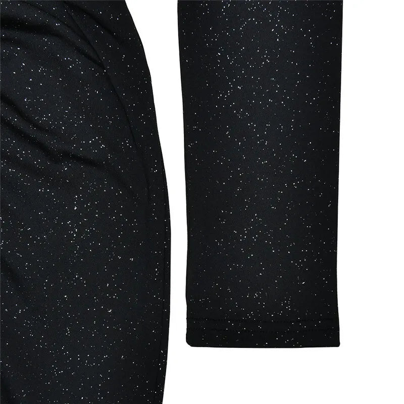 שמלת מקסי נצנצים בעיצוב כיווצים מחשוף V עמוק - אריקה