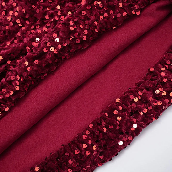 Sequin mini dress with scarf decoration - GIGI