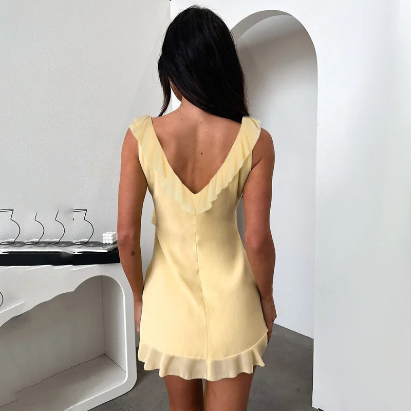 NID Mini Dress with Lace Trim - Leon