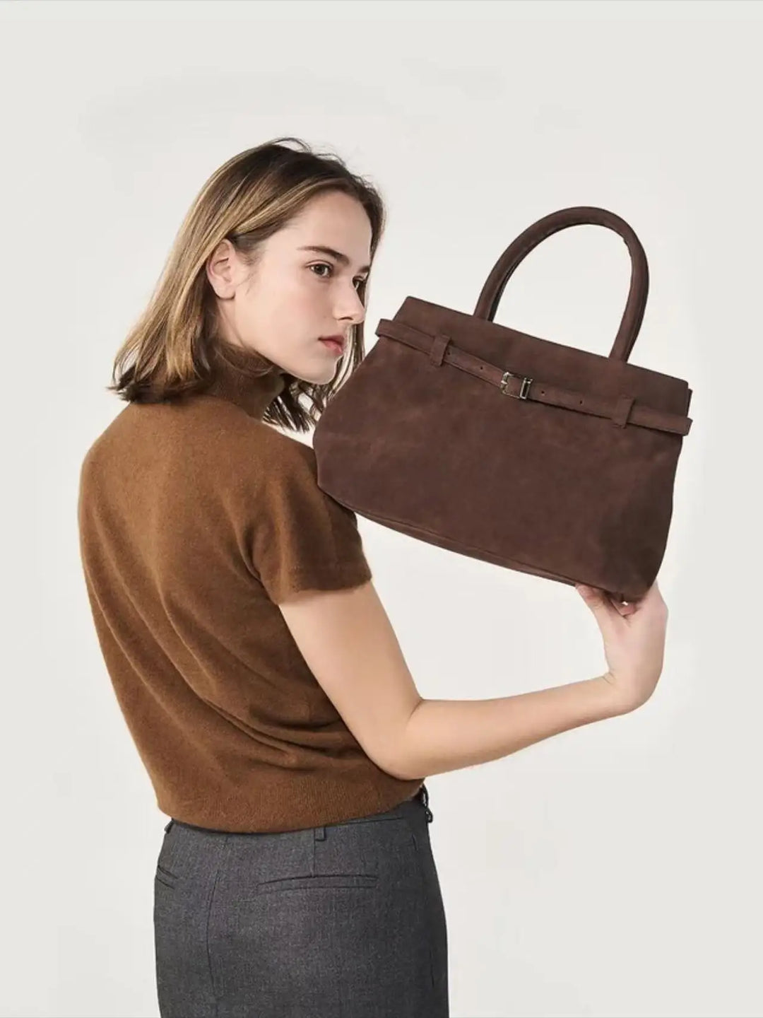 Suede / leather bag with luxury design