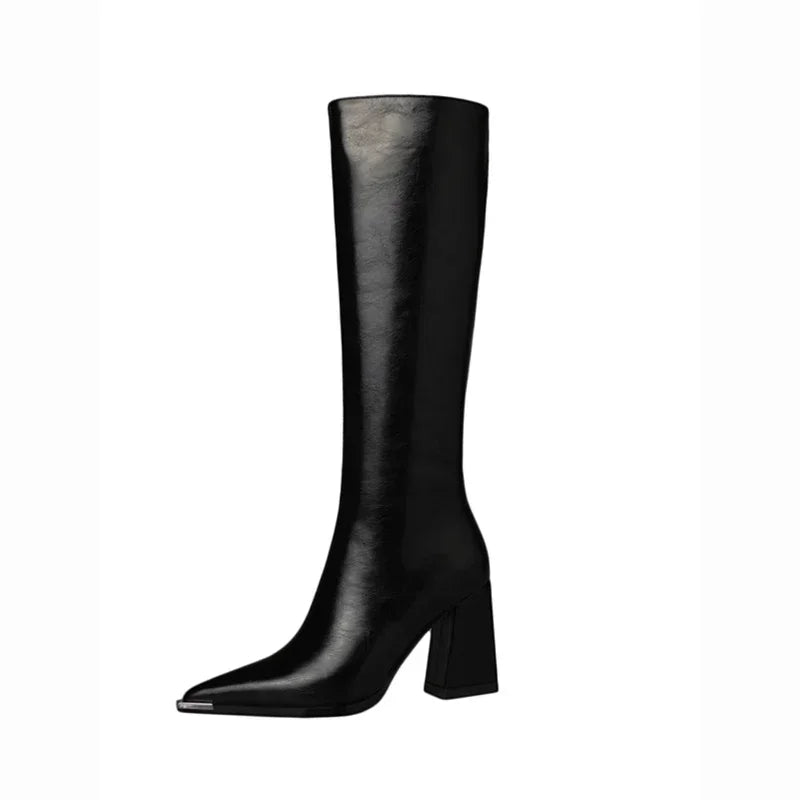 High heeled leatherette boots - Sally
