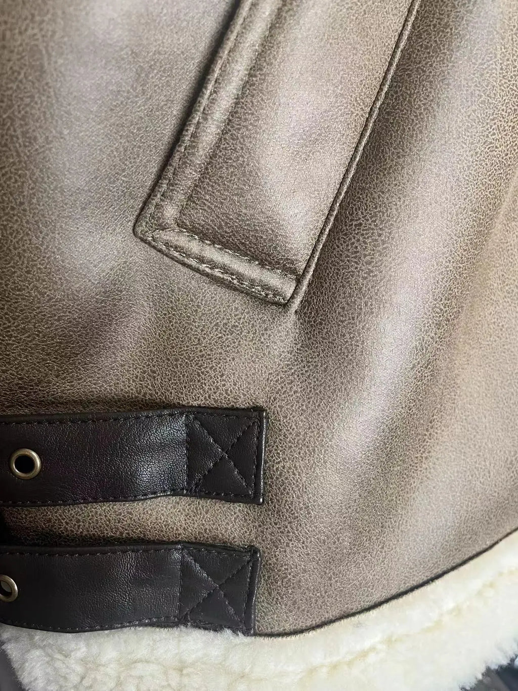 ווסט עור צמר פנימי - קארי