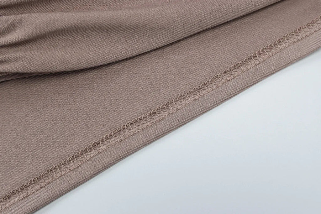 שמלת מיני צווארון נופל בעיצוב רשת זרקונים מנצנצים כיווצים בישבן קשירה בצוואר - Linda