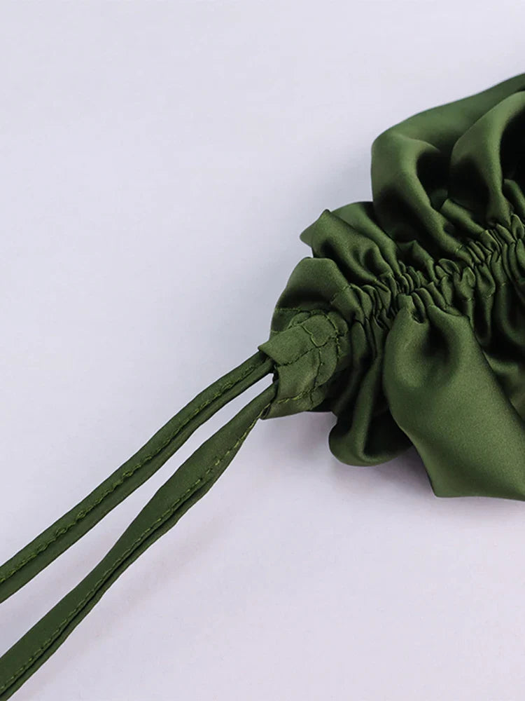 שמלת מידי כיווצים סאטן - ליס