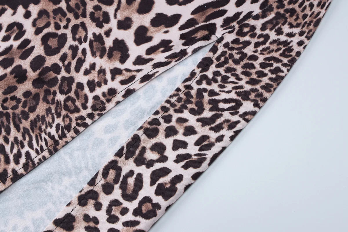 שמלת מקסי מנומרת בעיצוב שסע - סאלי