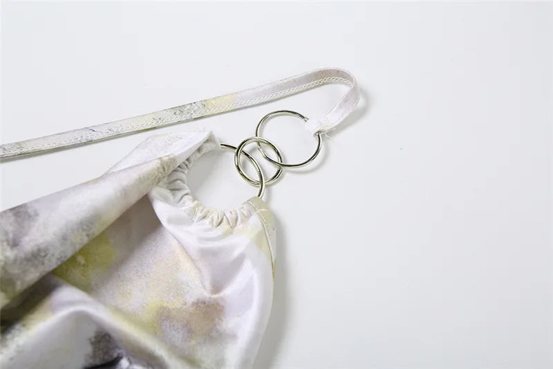 שמלת מקסי בהדפס מיוחד בעיצוב שסע גב פתוח - טנזניה