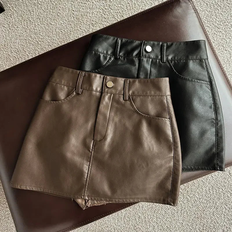 חצאית מיני דמוי עור - ניני