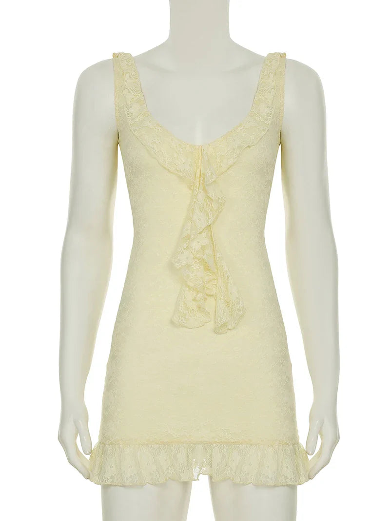 שמלת מיני תחרה בעיטור מלמלה - בוניטה