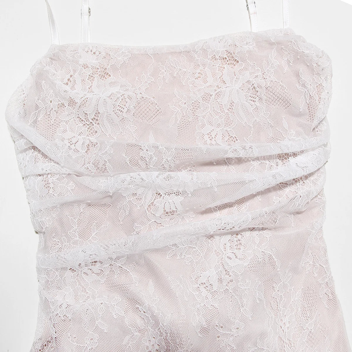 שמלת מקסי אלגנטית תחרה בשילוב עליונית שרוולי תחרה - איליה