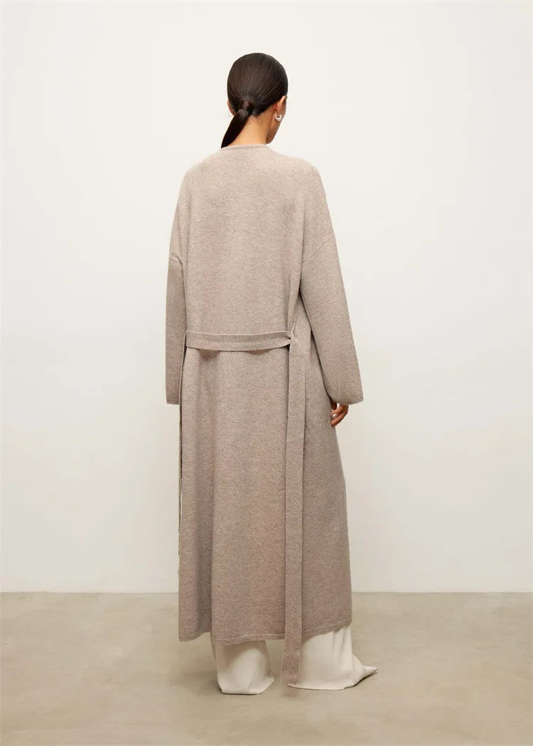 קרדיגן צמרי ארוך סגירת חגורת קשירה - קאי