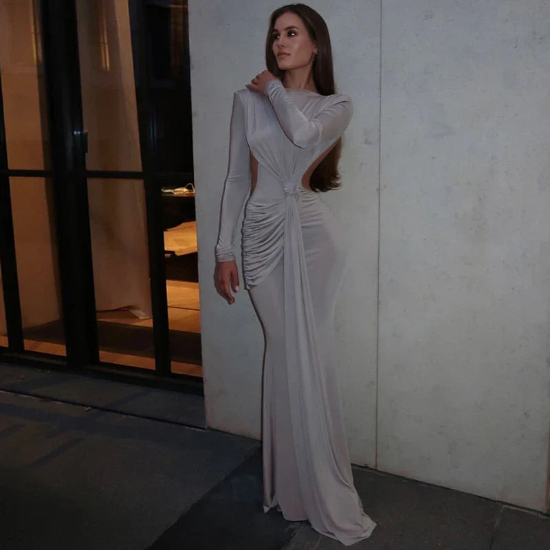 שמלת מקסי בעיצוב גב פתוח - קייטלין