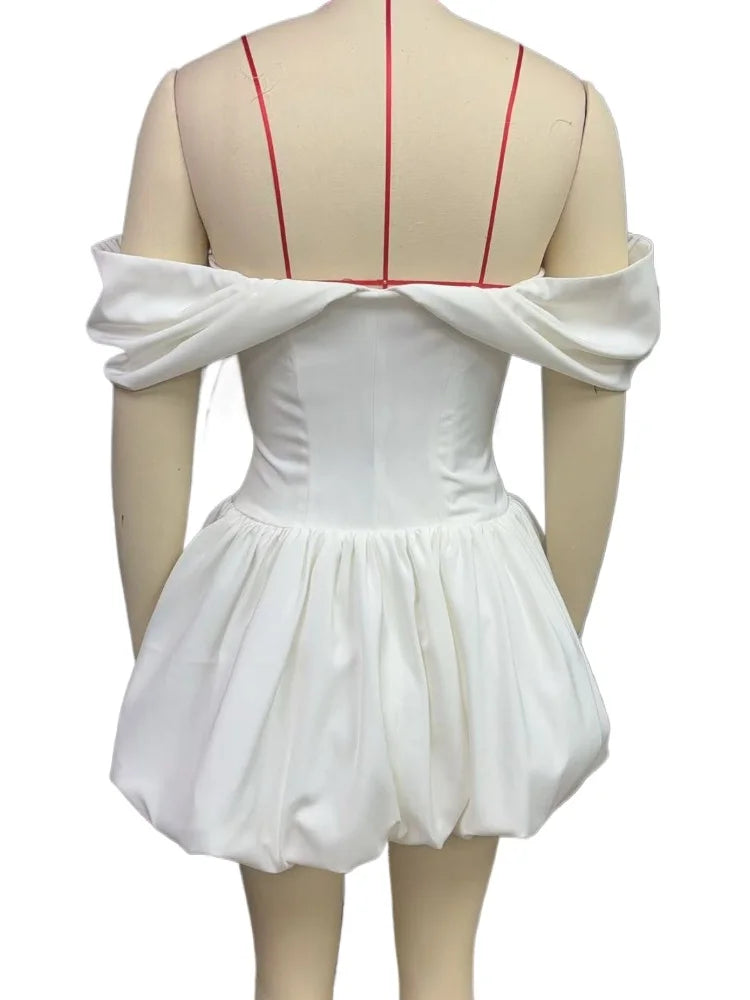 שמלת מיני בלון כתפיים חשופות - Greta