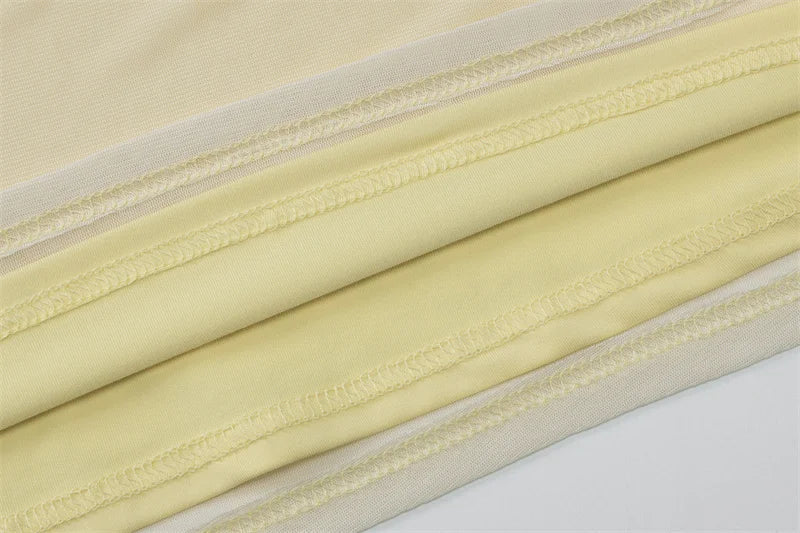 שמלת מקסי רשת בשילוב תחתית בעיצוב פתח וגב פתוח - ג'יין