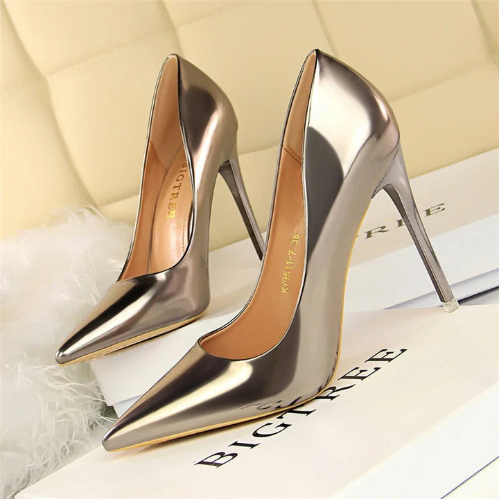 Shiny high heel shoes in various heights - Hailey