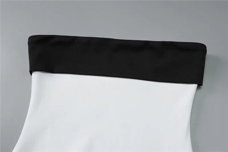 שמלת מיני סטרפלס מונוכרום - קאיי