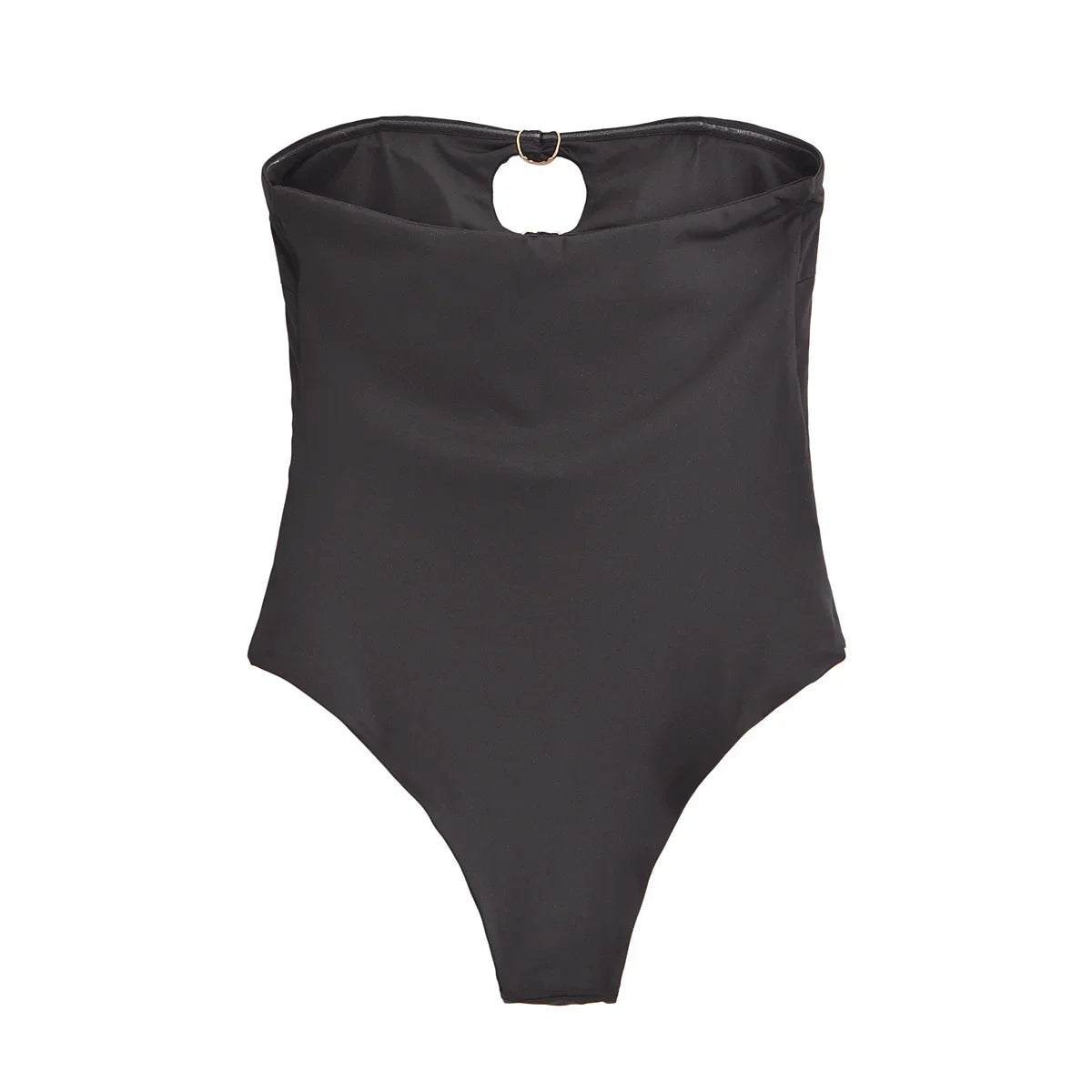 בגד ים שלם סטרפלס בעיצוב אבזמי לב זהב ופתחים - חושן