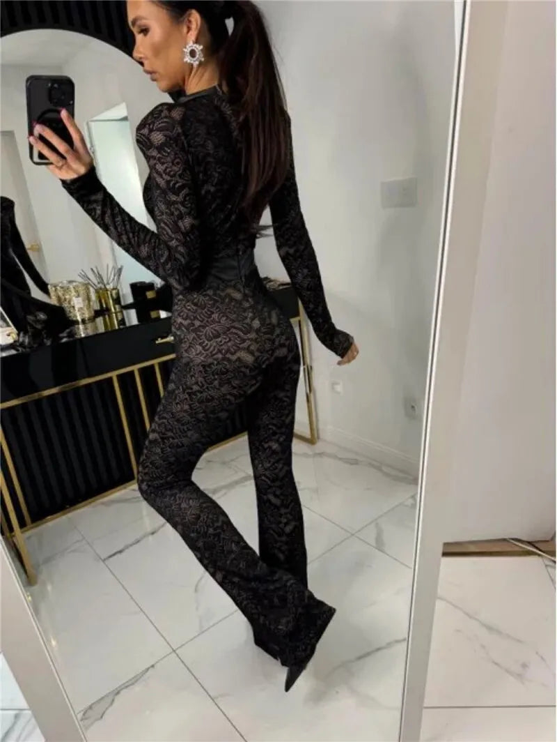 אוברול תחרה עם תחתית (לא שקוף) - אריקה