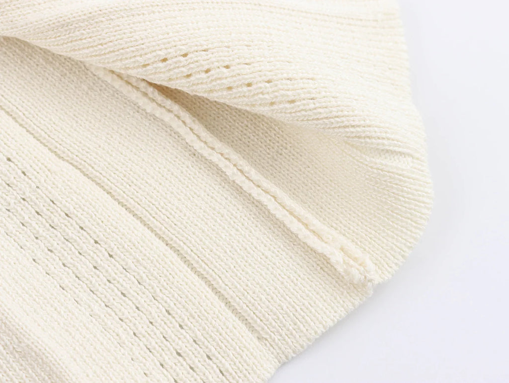 שמלת מידי סרוגה בעיצוב וינטג' צרפתי - מימי