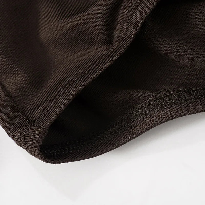 סט שני חלקים טופ כתפיים חשופות בעיטור אבזם וחצאית מקסי גזרה גבוהה - מריאלה