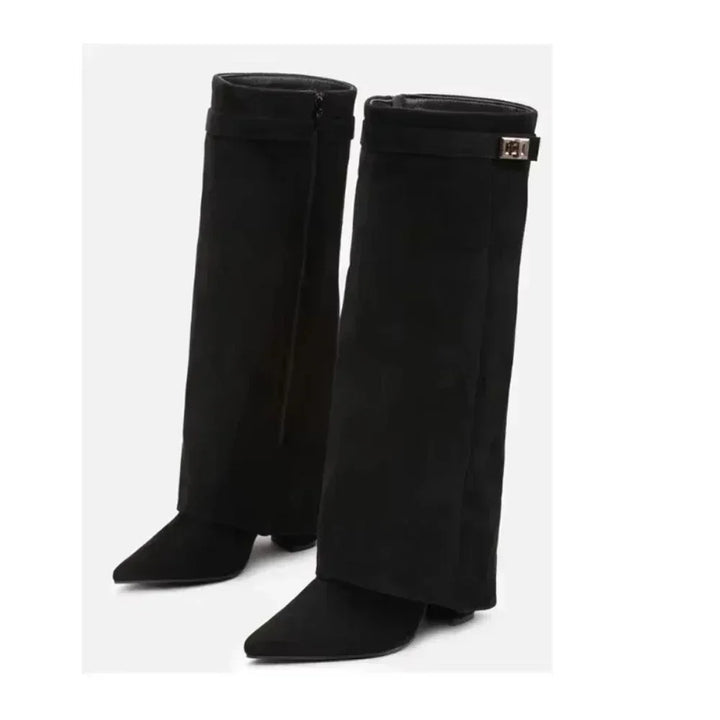 High heel boots in suede/leatherette design - Phoebe