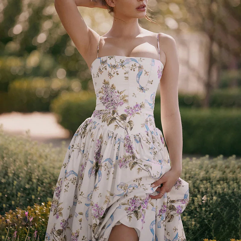 שמלת מקסי פרחונית בגזרת A - ונציה