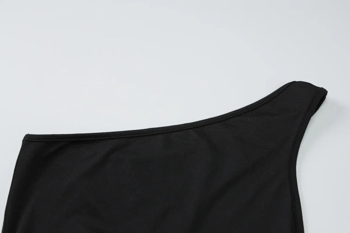 שמלת מקסי אלגנטית כתפייה אחת גב חשוף - אלקסיס