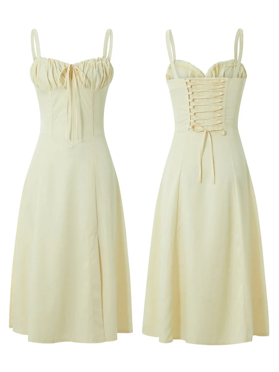 שמלת מידי קיצית בעיצוב כפרי בעיטור שסע - אלדורי