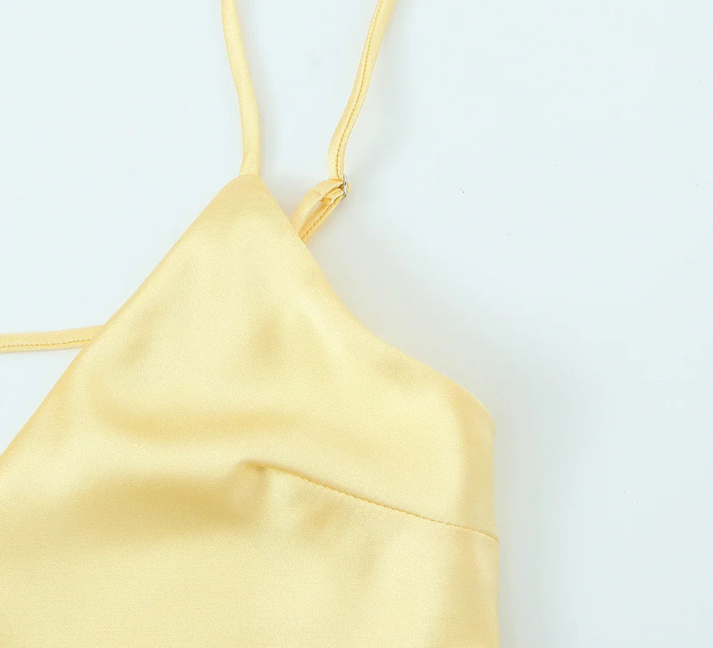 שמלת מקסי סאטן גב חשוף - Mazie