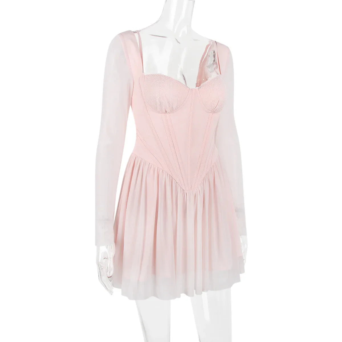 שמלת מיני שיפון בעיצוב מחוך - ROSIE