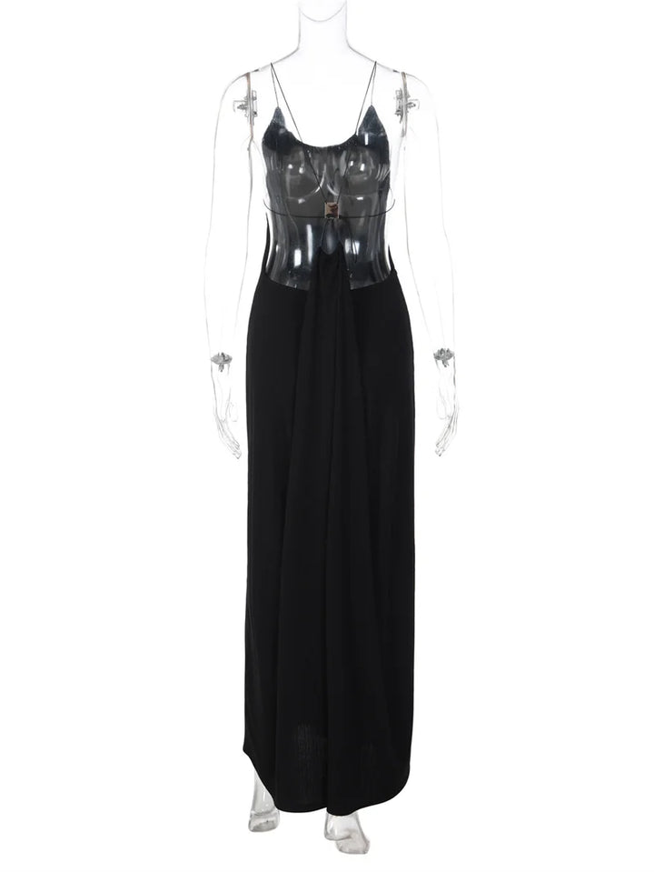 Knitted maxi dress with an open back - Louis