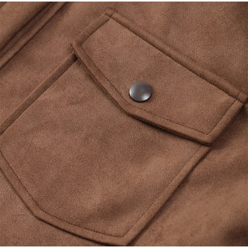 ג'קט זמש בעיצוב פרנזים - בראון