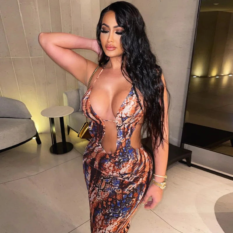 שמלת מקסי פתחים בהדפס טאי דאי - וונדה