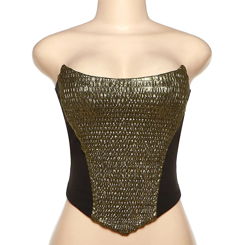 Gold Strapless Top - Goldie