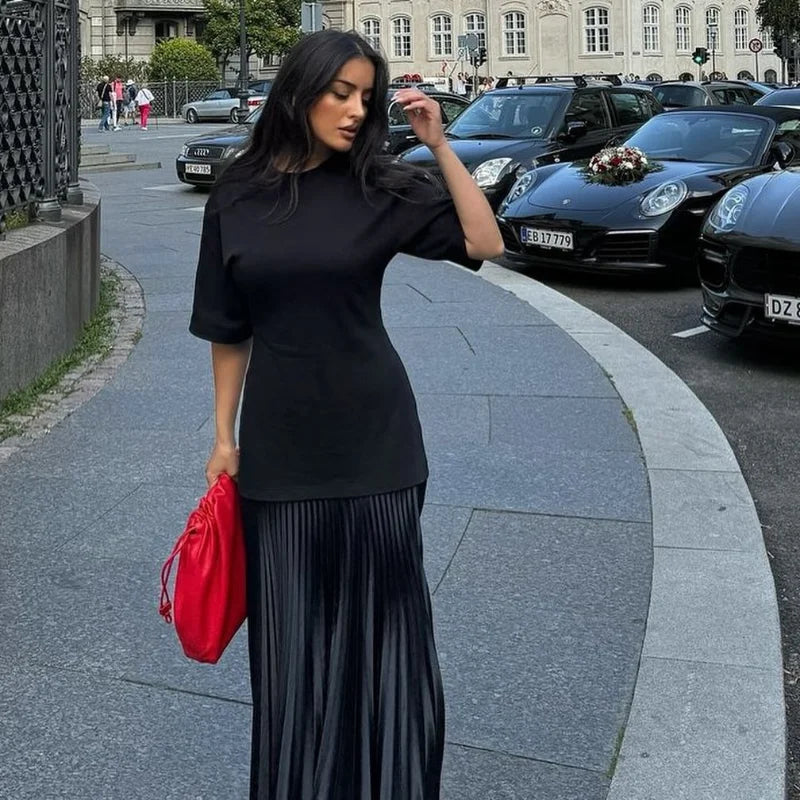 שמלת מקסי בעיצוב קיפולים - נהורה