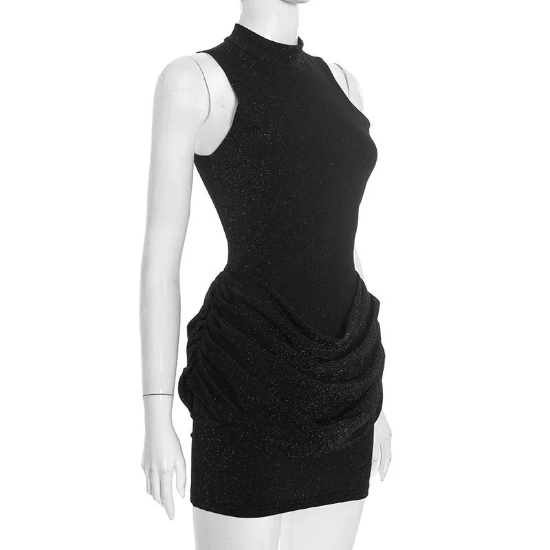 Sequin mini dress with pleats - SHAYA