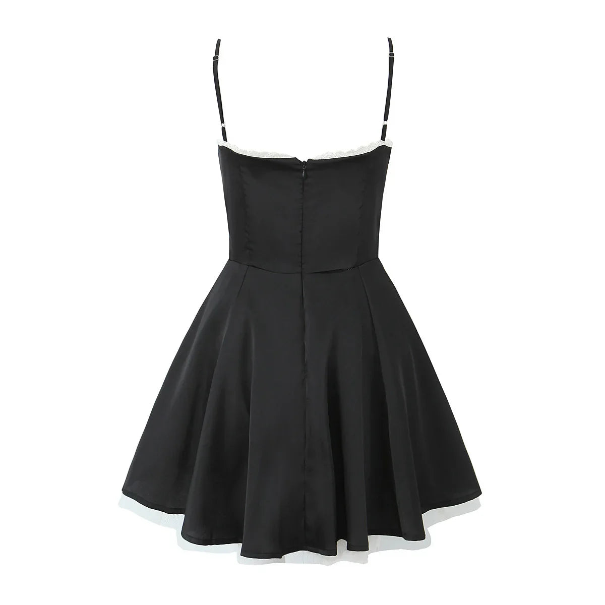 שמלת מיני סאטן בגזרת A בעיטור טול - Julissa